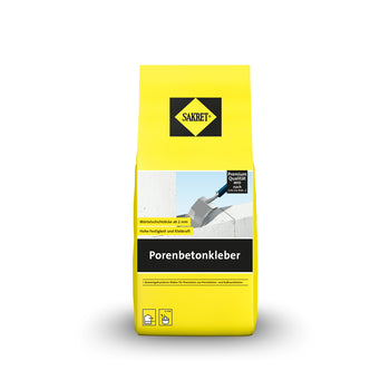 SAKRET Porenbetonkleber, Plansteinmörtel, innen & außen (5 kg)