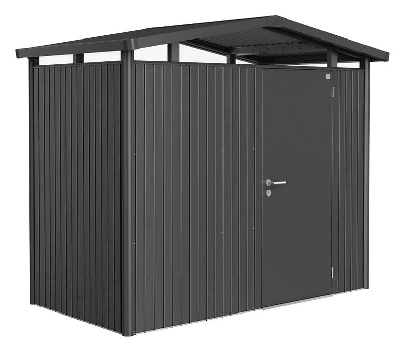 Biohort Gerätehaus Panorama P1 (273 × 158 × 227 cm) Dunkelgrau-metallic Standardtür