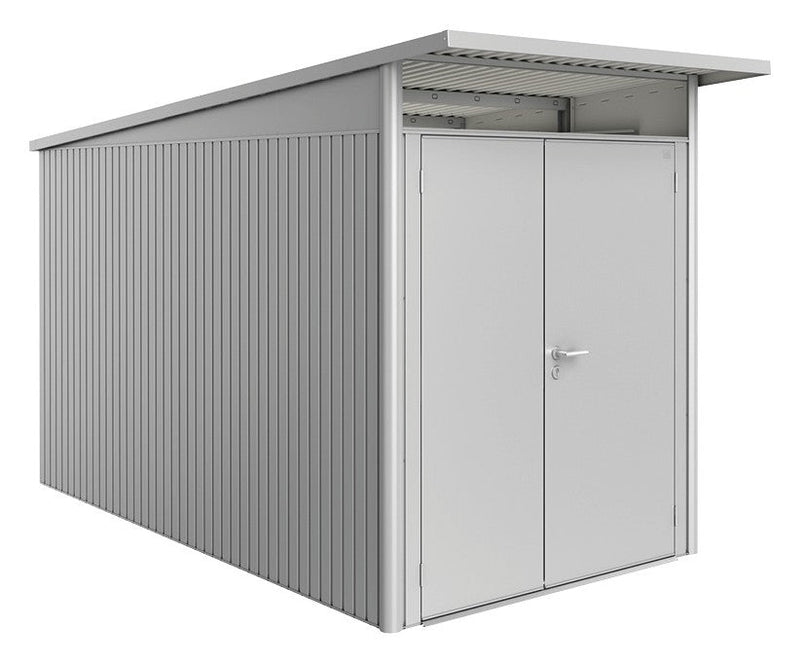 Biohort Gerätehaus AvantGarde A4 (180 × 380 × 222 cm) Silber-metallic Doppeltür · AvantGarde
