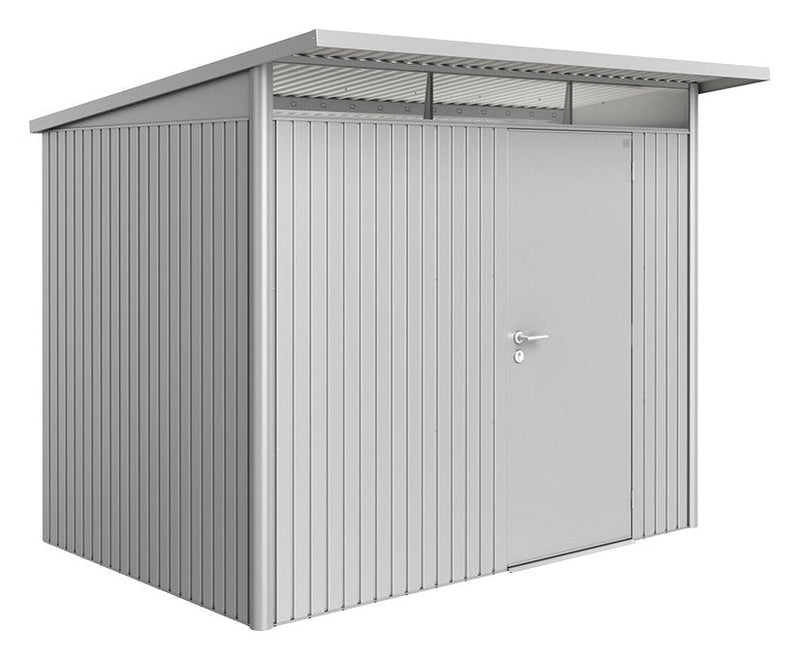 Biohort Gerätehaus AvantGarde A5 (260 × 220 × 218 cm) Silber-metallic Standardtür · AvantGarde