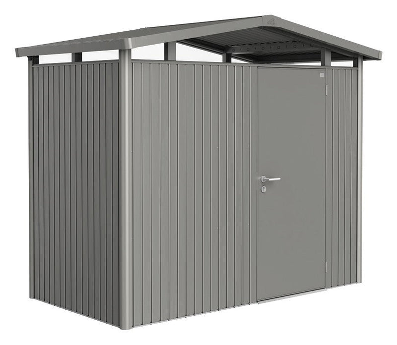 Biohort Gerätehaus Panorama P1 (273 × 158 × 227 cm) Quarzgrau-metallic Standardtür
