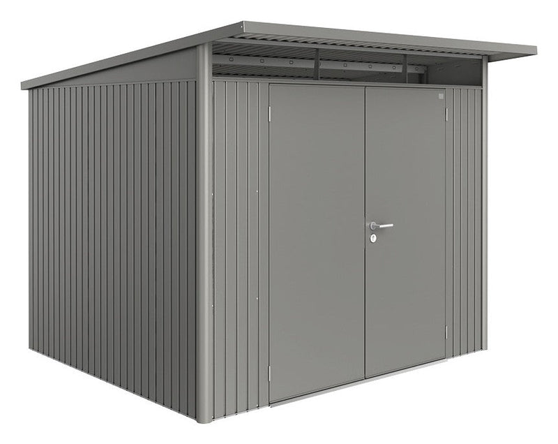 Biohort Gerätehaus AvantGarde A6 (260 × 260 × 218 cm) Quarzgrau-metallic Doppeltür · AvantGarde