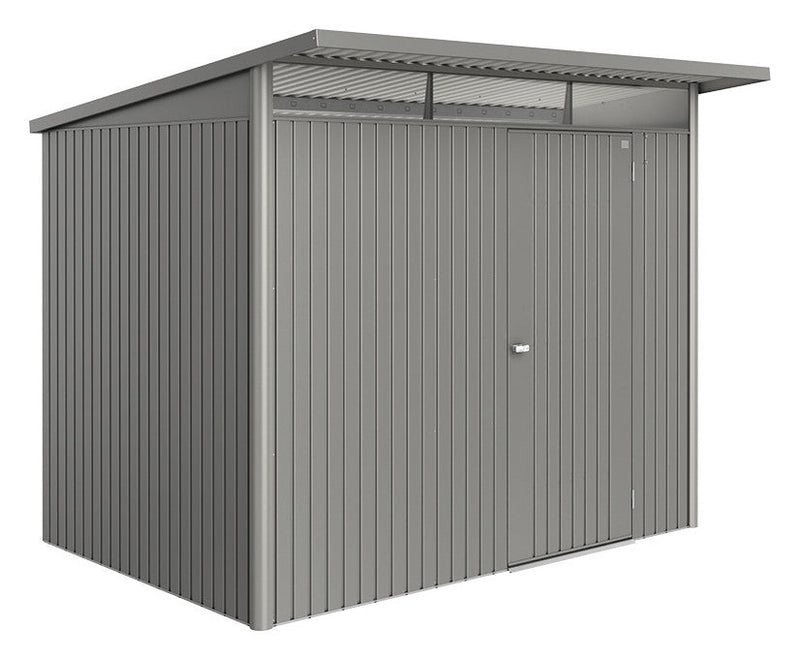 Biohort Gerätehaus AvantGarde A5 (260 × 220 × 218 cm) Quarzgrau-metallic Standardtür · AvantGarde ECO*