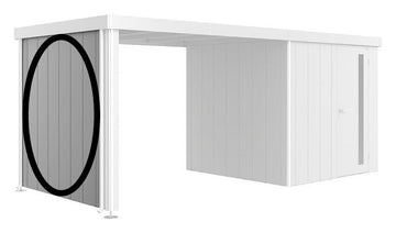 Biohort Seitenwand für Seitendach Gerätehaus Neo Gr. 2A-2D Silber-metallic