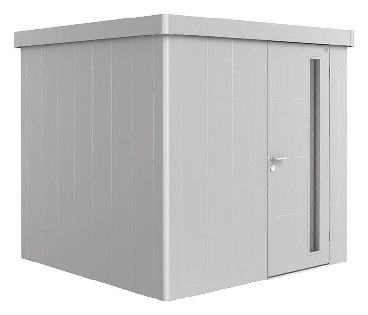 Biohort Gerätehaus Neo Gr. 2B (236 × 236 × 222 cm) Silber-metallic Standardtür