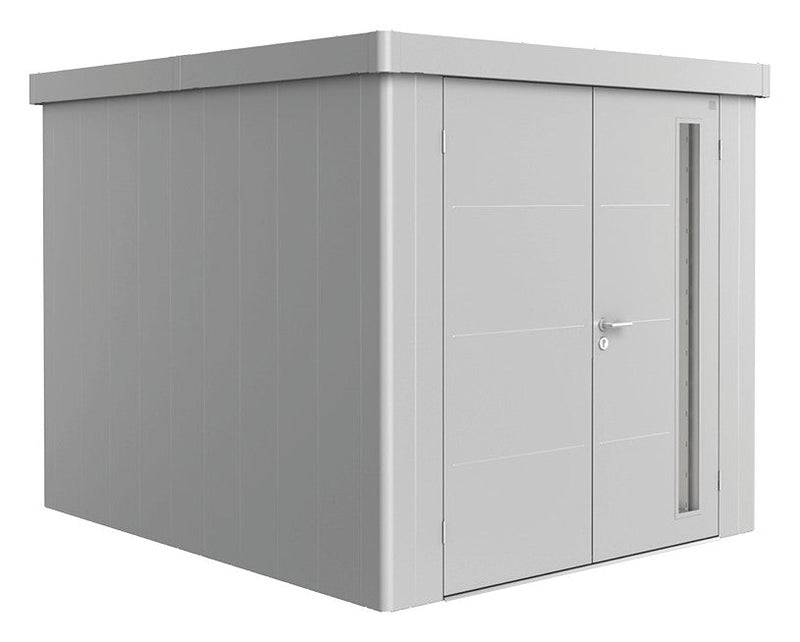 Biohort Gerätehaus Neo Gr. 3B (236 × 292 × 222 cm) Silber-metallic Doppeltür
