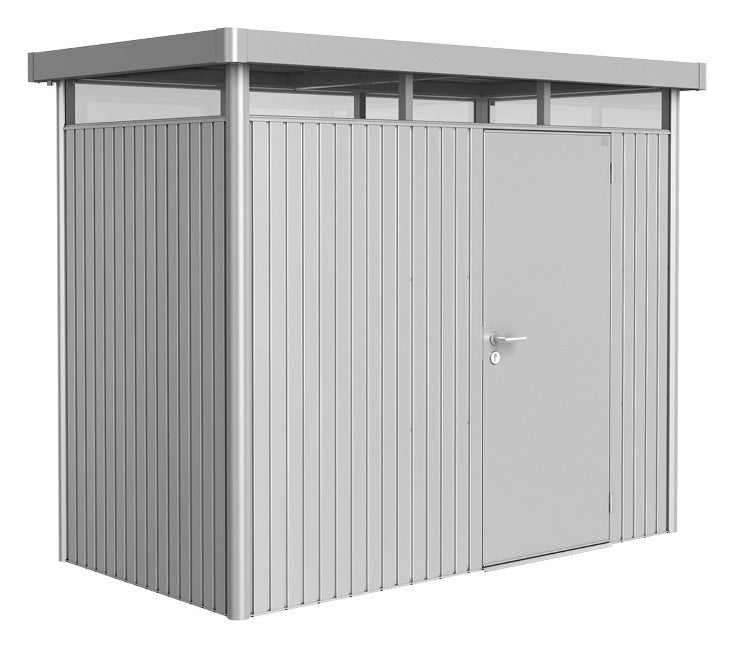 Biohort Gerätehaus HighLine H1 (275 × 155 × 222 cm) Silber-metallic Standardtür