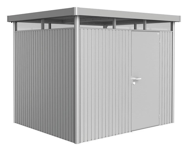 Biohort Gerätehaus HighLine H3 (275 × 235 × 222 cm) Silber-metallic Standardtür