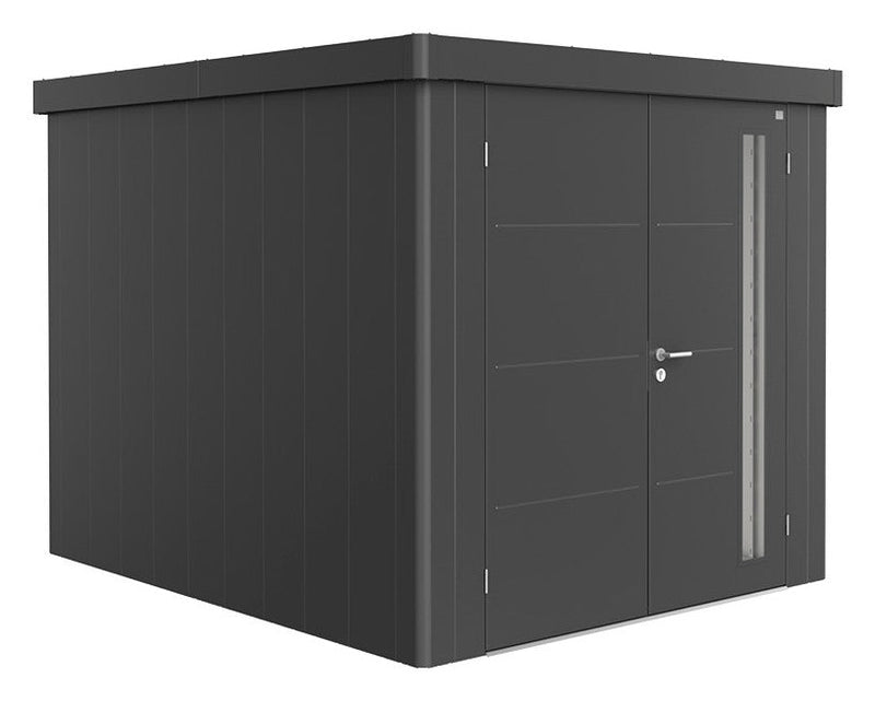 Biohort Gerätehaus Neo Gr. 3B (236 × 292 × 222 cm) Dunkelgrau-metallic Doppeltür