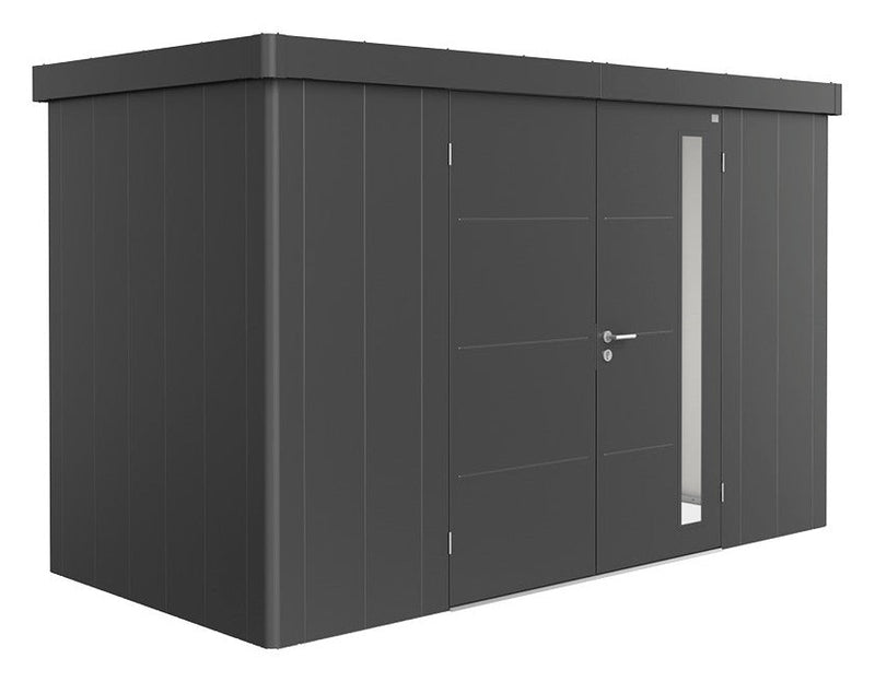 Biohort Gerätehaus Neo Gr. 1D (348 × 180 × 222 cm) Dunkelgrau-metallic Doppeltür