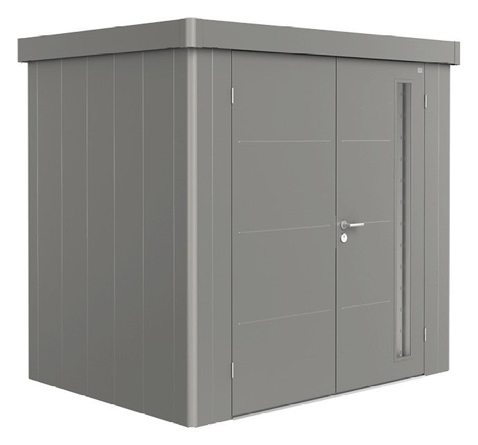 Biohort Gerätehaus Neo Gr. 1B (236 × 180 × 222 cm) Quarzgrau-metallic Doppeltür