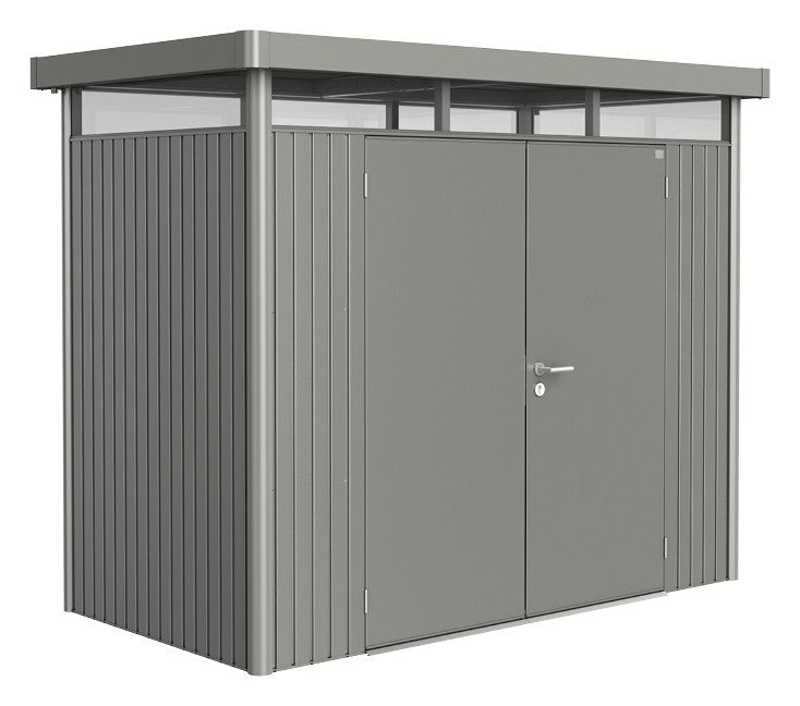 Biohort Gerätehaus HighLine H1 (275 × 155 × 222 cm) Quarzgrau-metallic Doppeltür