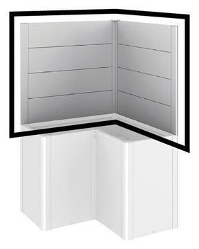 Biohort Sichtschutz für L-Form Belvedere L100 Silber-metallic ohne Lichtpaneel
