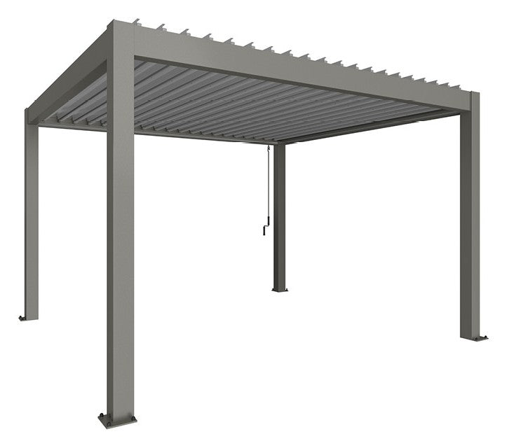 Biohort Pergola Gr. 4 × 3,5 (404,5 × 367,5 × 264 cm) Quarzgrau-metallic Silber-metallic