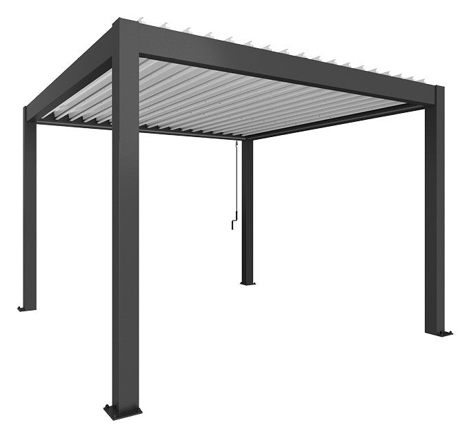 Biohort Pergola Gr. 3,5 × 3,5 (367,5 × 367,5 × 264 cm) Dunkelgrau-metallic Weiß