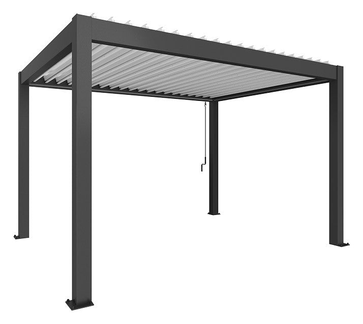 Biohort Pergola Gr. 4 × 3 (404,5 × 312 × 264 cm) Dunkelgrau-metallic Weiß