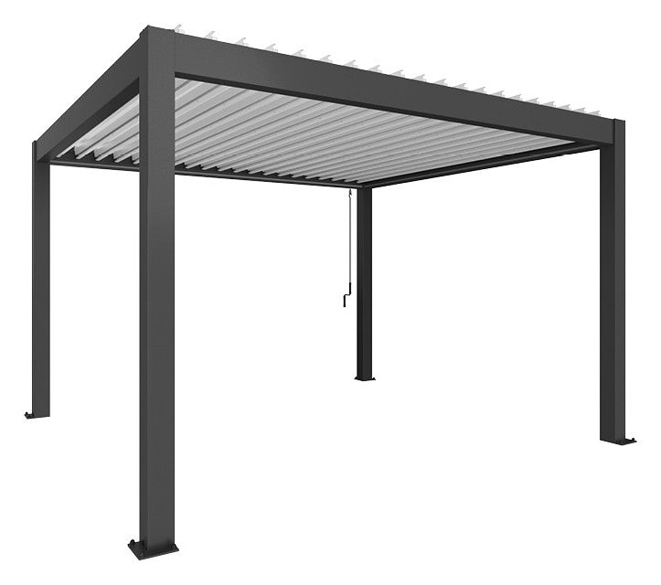 Biohort Pergola Gr. 4 × 3,5 (404,5 × 367,5 × 264 cm) Dunkelgrau-metallic Weiß
