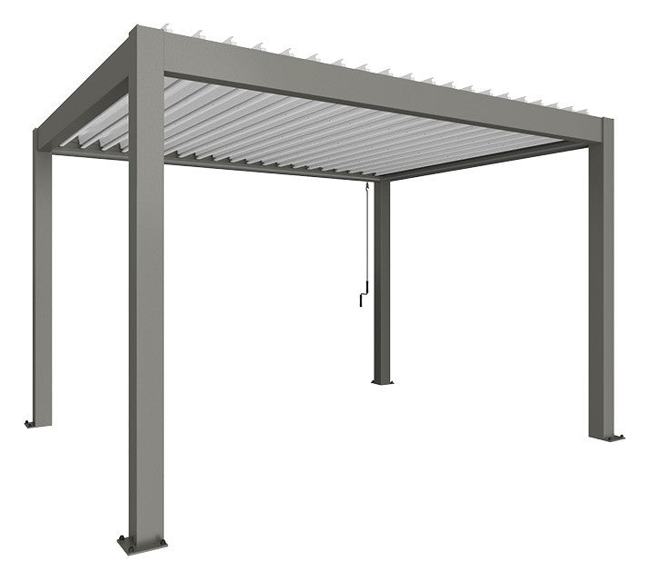 Biohort Pergola Gr. 4 × 3 (404,5 × 312 × 264 cm) Quarzgrau-metallic Weiß