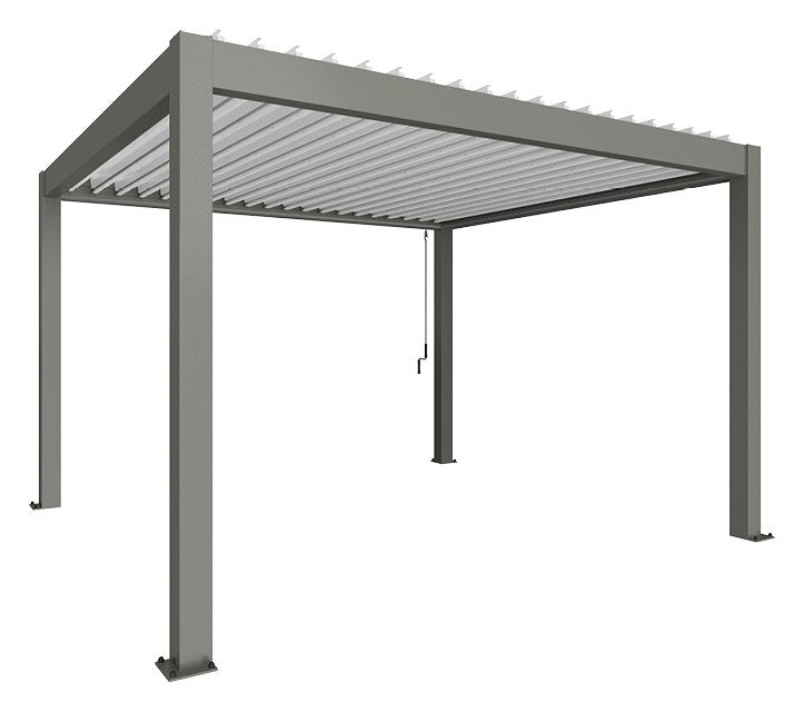 Biohort Pergola Gr. 4 × 3,5 (404,5 × 367,5 × 264 cm) Quarzgrau-metallic Weiß