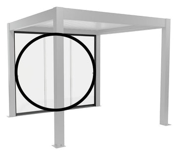 Biohort Glasschiebewand Klarglas für 3 m Seite Dunkelgrau-metallic