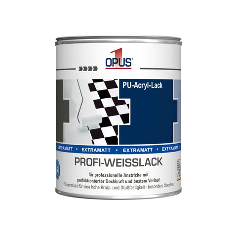 opus1 profi weisslack extramatt 0,75l