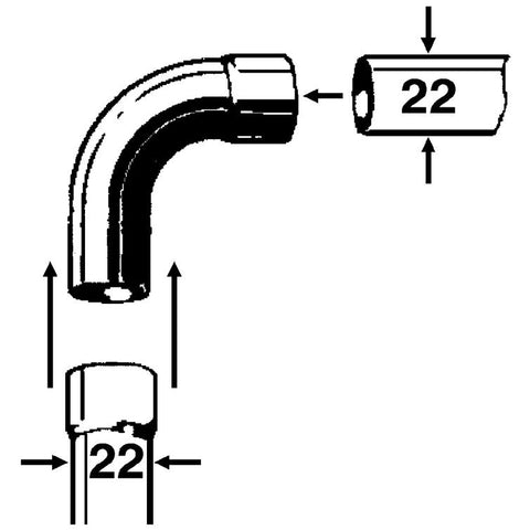 cu-bogen ia 90 grad 22 mm