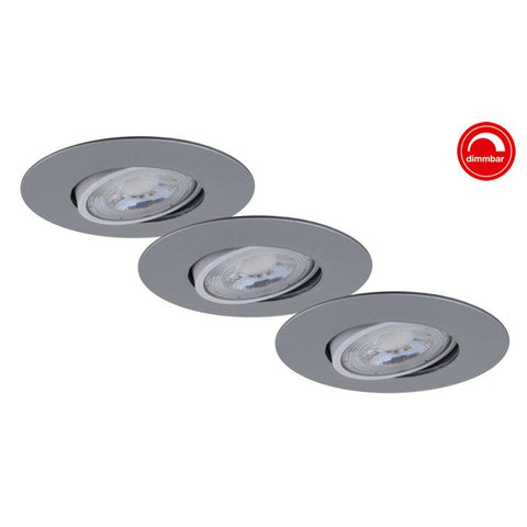 einbauleuchten led 3x5w 460lm chrom-matt