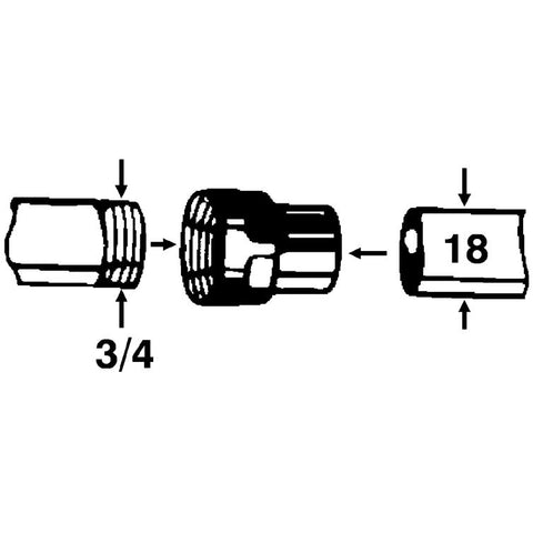 cu-übergangsmuffe 18 mm x r 3/4"