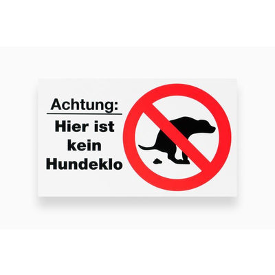 schild weiß kein hundeklo 150x250 mm