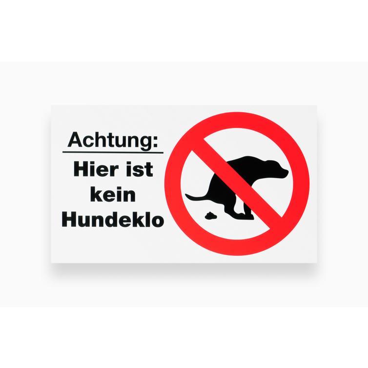schild weiß kein hundeklo 150x250 mm