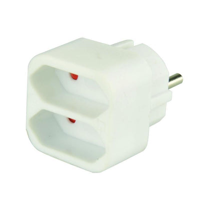 euro-adapter weiß 2-fach