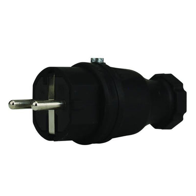 stecker schwarz vollgummi schuko