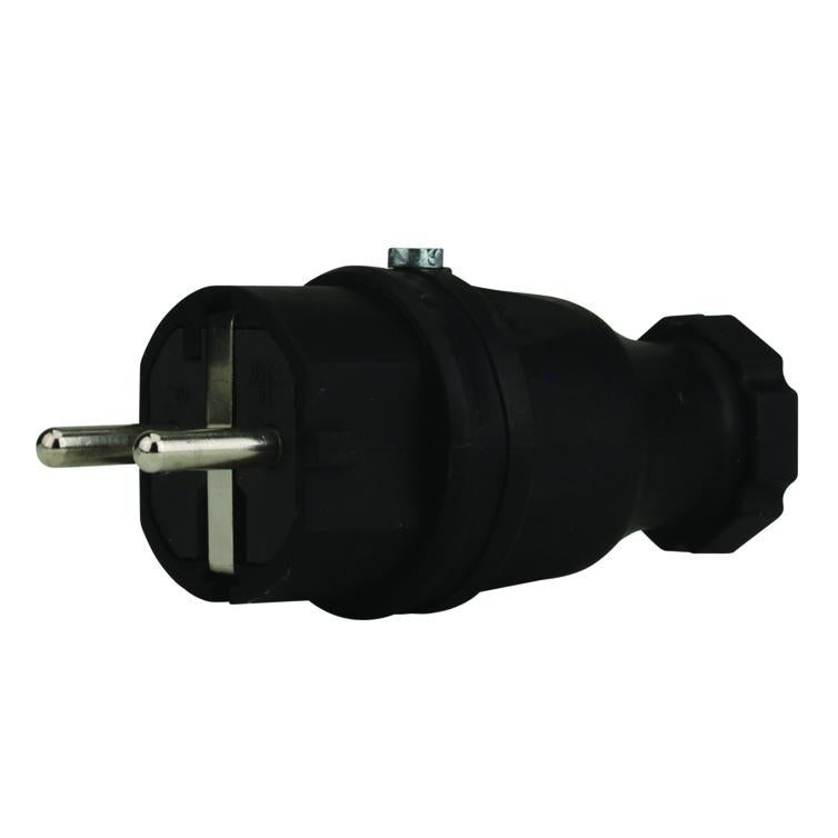 stecker schwarz vollgummi schuko