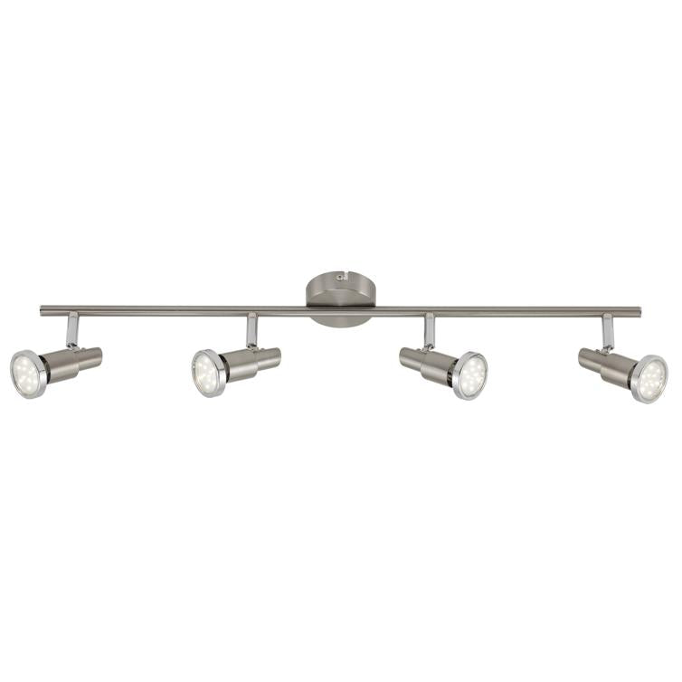 schiene 4flg. gu10 led nickel matt