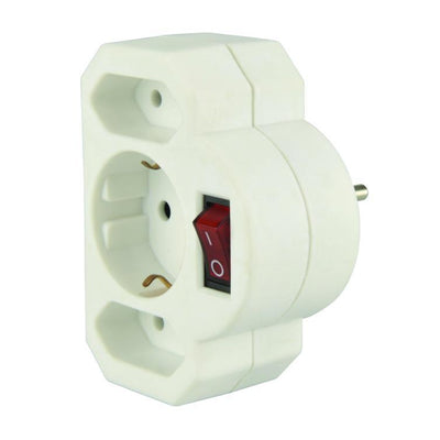 zwischenstecker schuko euro weiß 2 st.