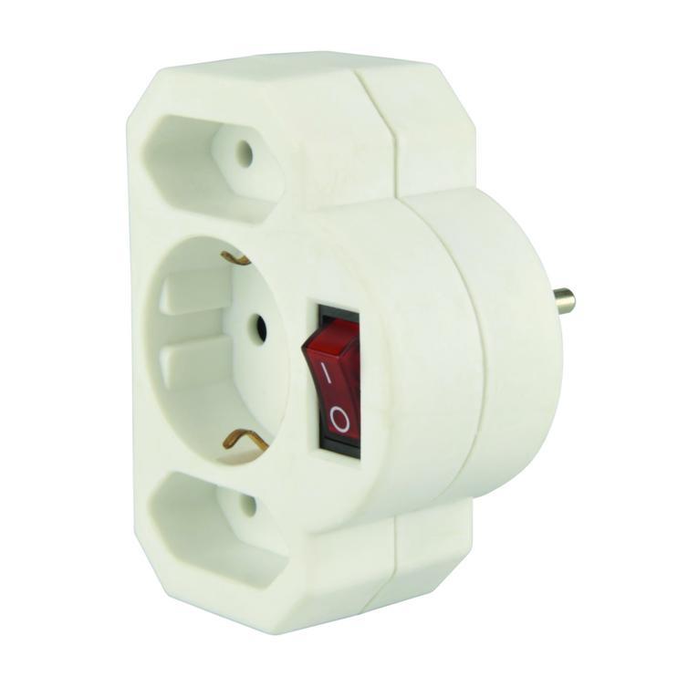 zwischenstecker schuko euro weiß 2 st.
