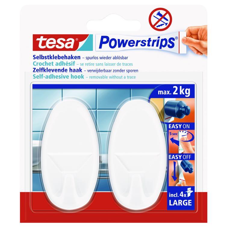 powerstrips haken large oval weiß 2 st.