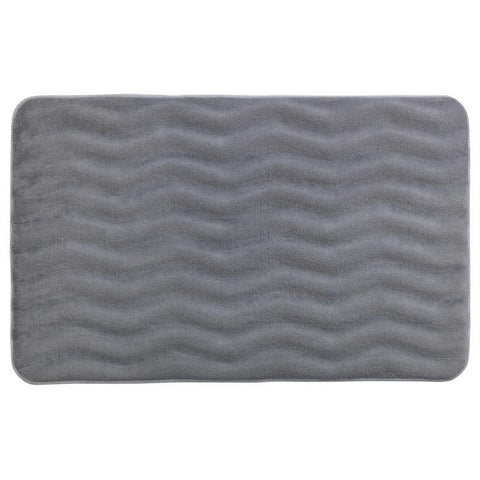 badematte memory foam premium wave grau