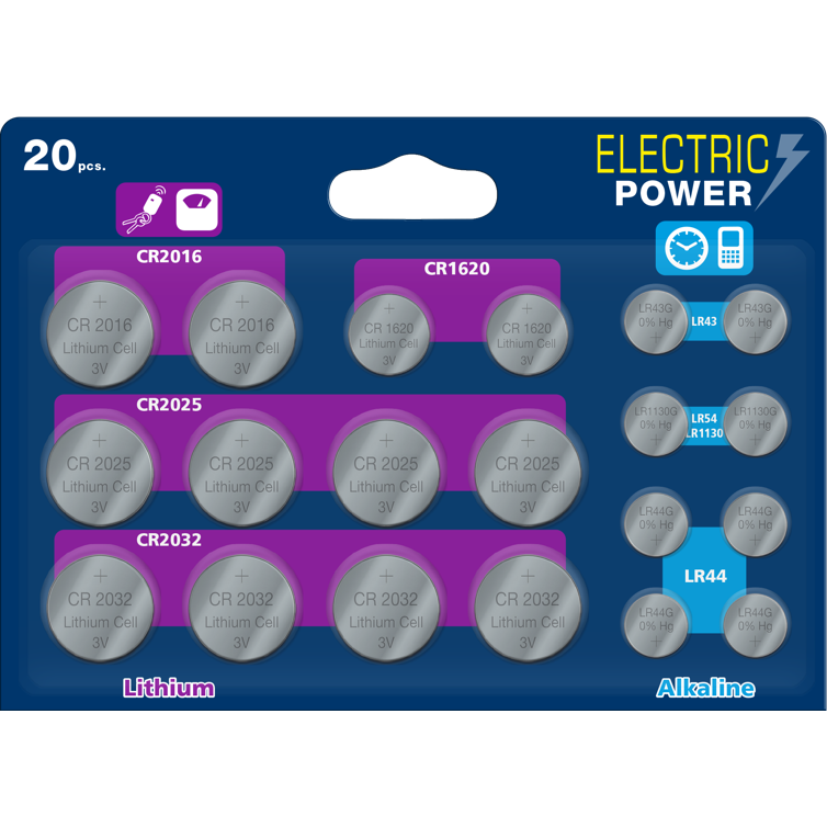 knopfzelle elec. power megablister 20er