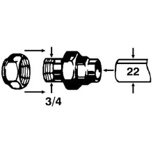 cu-rohrverschraubung 22 mm x 3/4