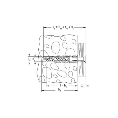 universaldübel ux 8x50r s/10 (25 stück)