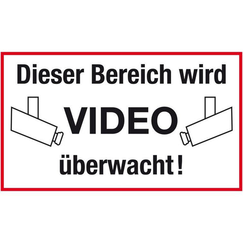 schild bereich wird videoüberwacht