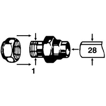 cu-rohrverschraubung 28 mm x 1