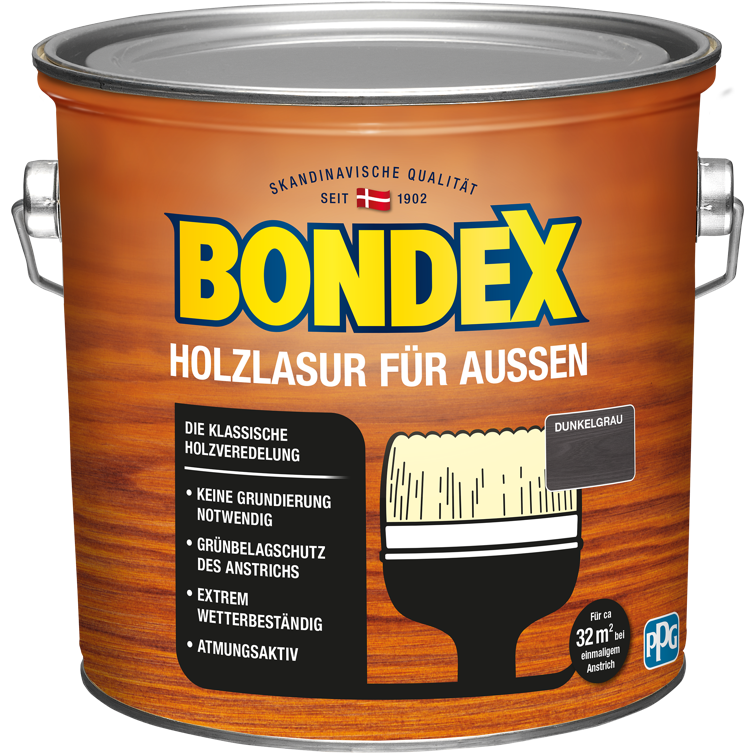 bondex holzlasur außen dkl.grau 2,5l