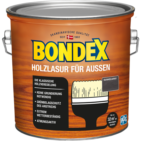 bondex holzlasur außen dkl.grau 2,5l