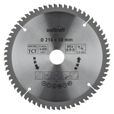 kapp-/gehrungssägebl. hm 64zähne ø216 mm