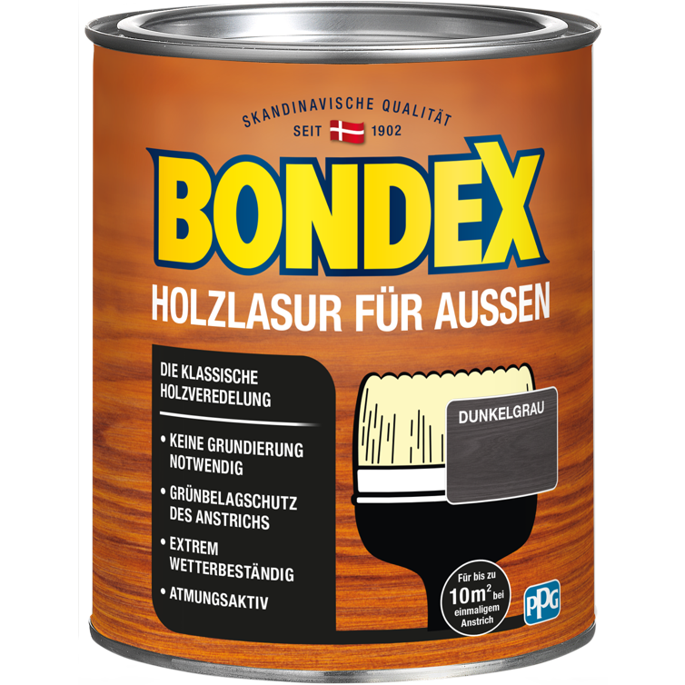 bondex holzlasur außen dkl.grau 0,75l