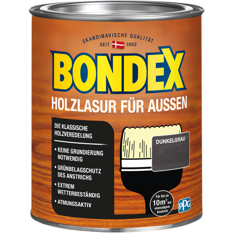 bondex holzlasur außen dkl.grau 0,75l