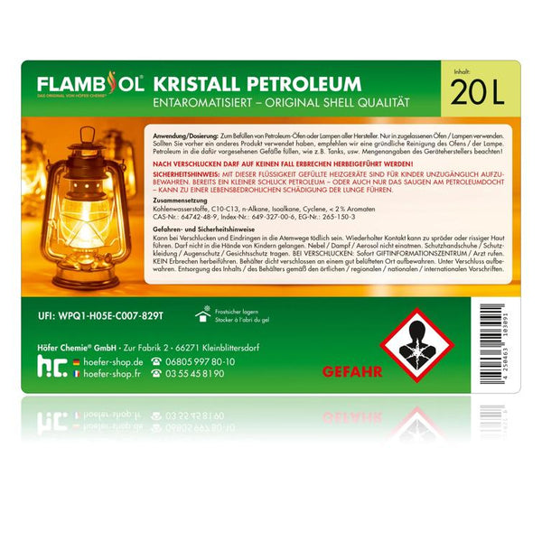 20 L Liter Petroleum geruchsarm für Heizofen Petroleumofen HEAT CAGO –  Mobau Pro Shop