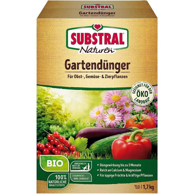 Substral Naturen BIO Garten, natürlicher Universal-Dünger für Obst, Gemüse und Zierpflanzen, düngt 3 Monate, 1,7kg